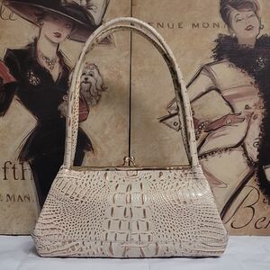 Hobo Croc Embossed Kisslock Bag